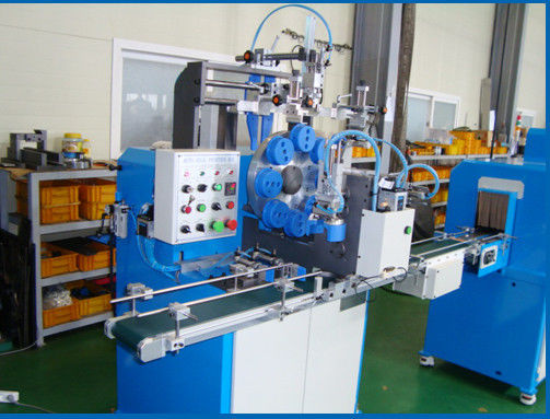 PLC Control Auto Turntable Oil Filter Making Machine , Product Capacity 30 - 50 pcs/min