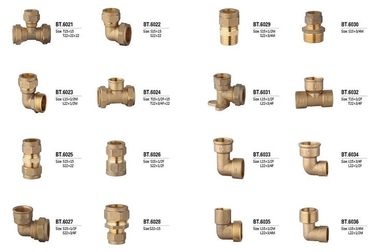 Yellow Custom CNC Precision Machining , Brass Compression Fitting With Nickel / Chrome Plated
