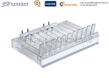 CD / DVD spring loaded shelves pushers , Plastic Shelf Display injection molding tooling