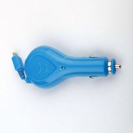 High Efficiency Retractable Micro LG USB Car Charger With Spring Cable