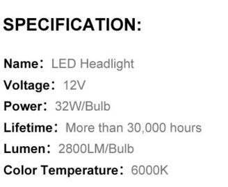 Automobile / Auto Spare Parts H1 LED Headlight 32W 2800LM 6000K White Headlamps