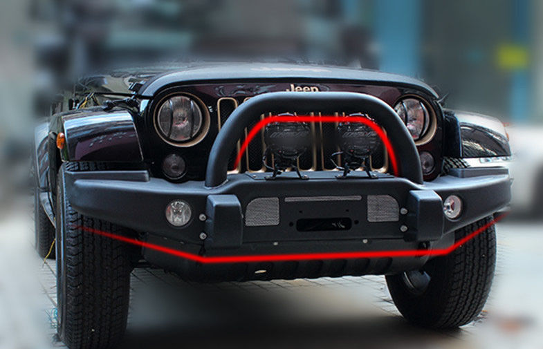 Upgrade AEV Type Steel Front Bumper Auto Spare Parts For Wrangler 2007 - 2015